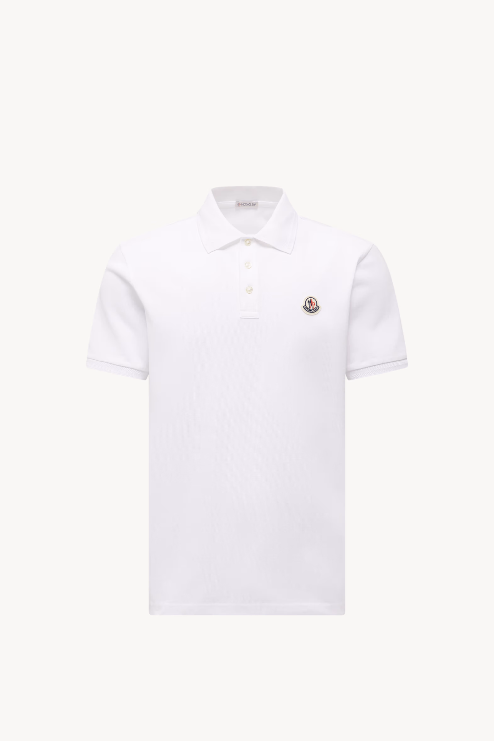 Logo Patch Cotton Piquet Polo Shirt Men White Moncler 2